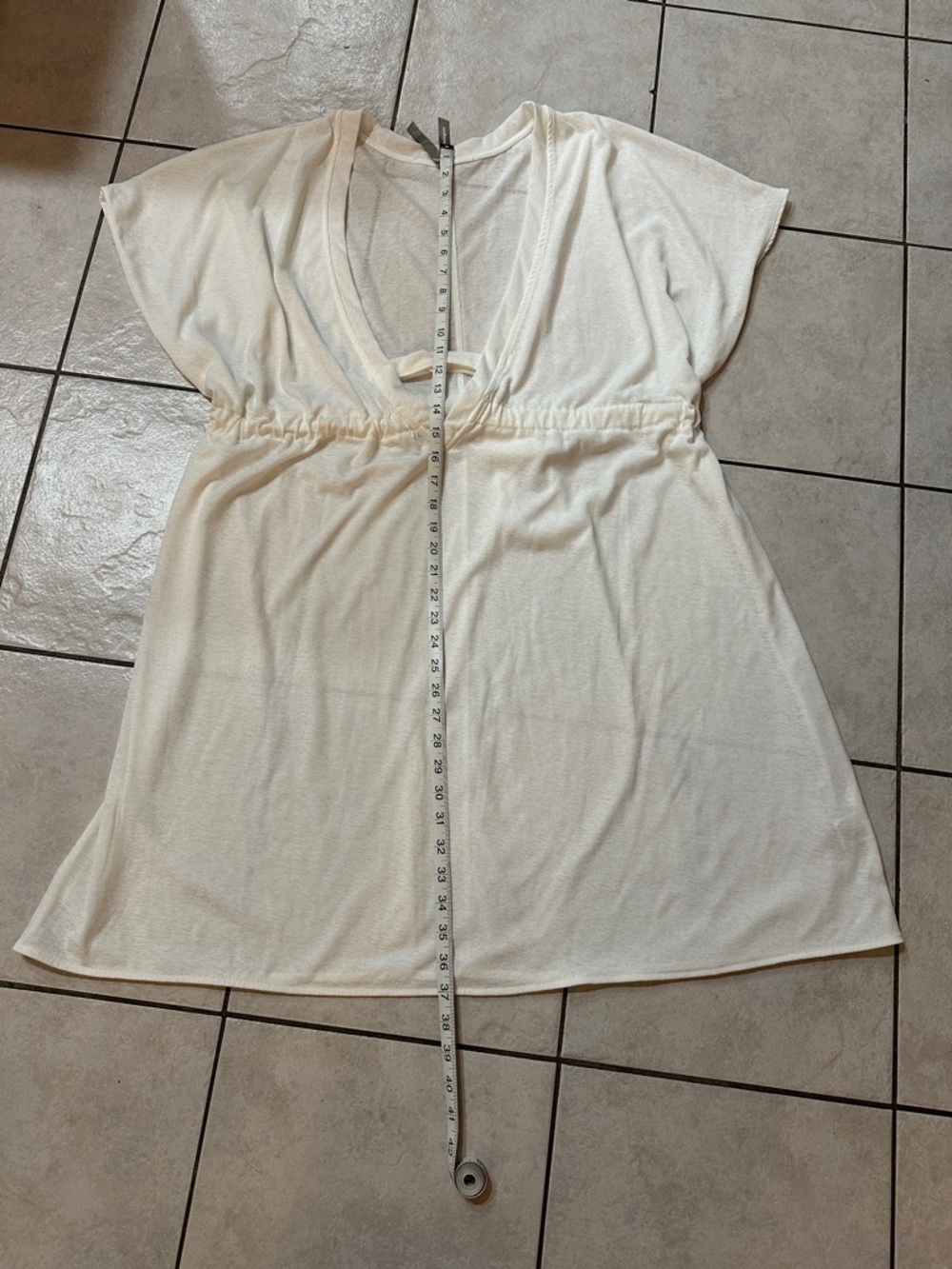 SWIM COVERUP Women's White Flowy Flattering Feminine V-Neck Sz 3X - Picture 11 of 11
